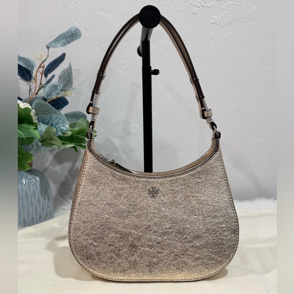 NWT✨Tory Burch Emerson Metallic Champagne Shoulder Bag - Picture 14 of 17